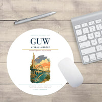 Thumbnail for Atyrau Airport (GUW) design on white round mouse pad