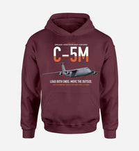 Thumbnail for C-5M Super Galaxy design on dark red double-side hoodie, single-side print