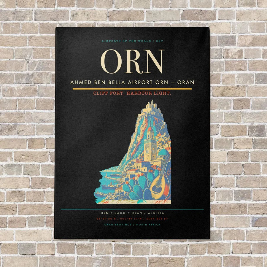 Ahmed Ben Bella Airport ORN — Oran vertical canvas print - no frame - black background