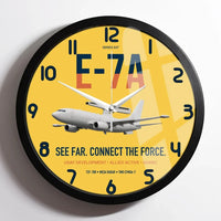 Thumbnail for E-7A Wedgetail design on yellow framed wall clock