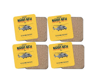 Thumbnail for NHIndustries NH90 NFH Caïman design on yellow 4 pieces set coaster