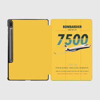 Thumbnail for Bombardier Global 7500 design on yellow samsung tablet tablet case