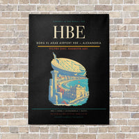 Thumbnail for Borg El Arab Airport HBE — Alexandria vertical canvas print - no frame - black background