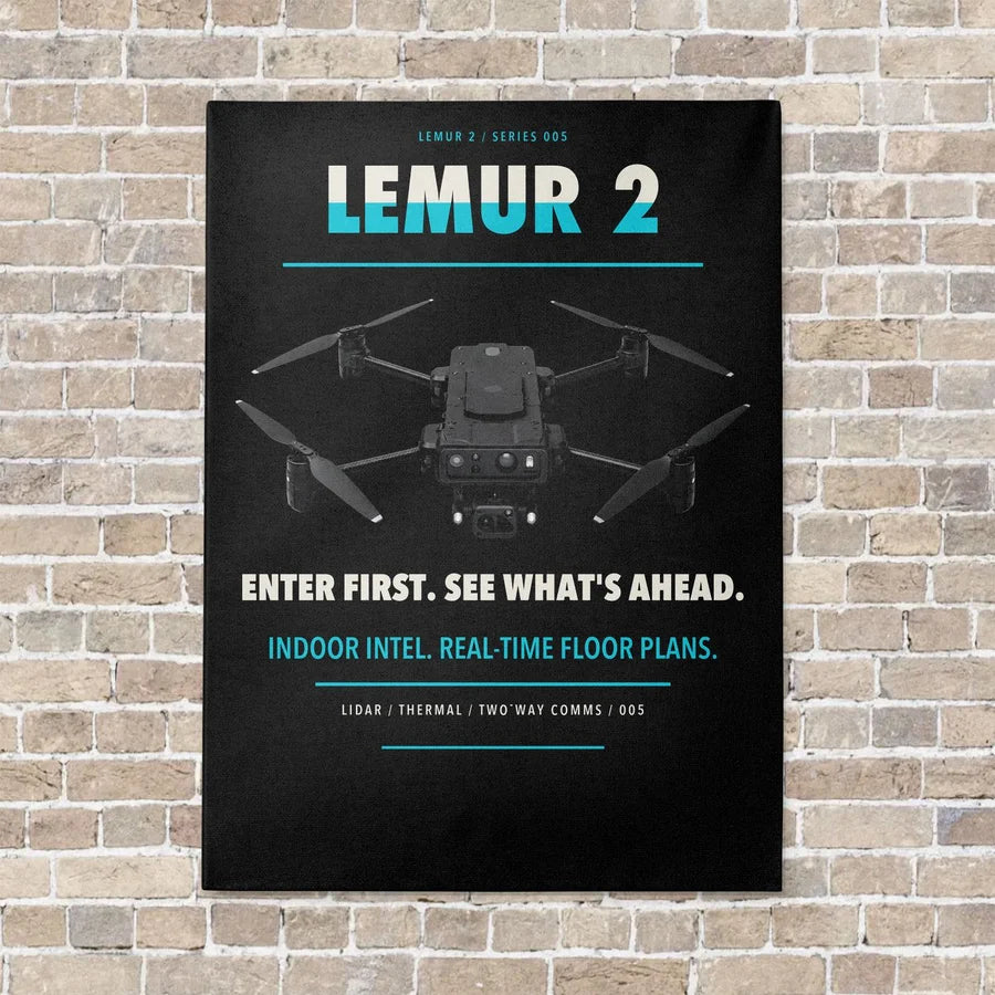 BRINC LEMUR 2 vertical canvas print - no frame - black background