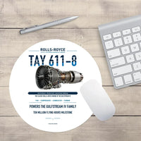 Thumbnail for TAY 611-8 design on white round mouse pad