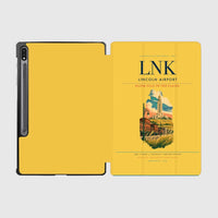 Thumbnail for Lincoln Airport (LNK) design on yellow samsung tablet tablet case
