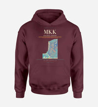 Thumbnail for Molokai Airport (MKK) design on dark red hoodie single-side print