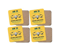 Thumbnail for DJI Air 2S design on yellow 4 pieces set coaster