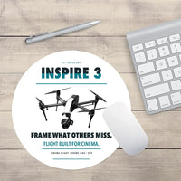 Thumbnail for DJI Inspire 3 design on white round mouse pad