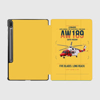 Thumbnail for Leonardo AW189 design on yellow samsung tablet tablet case