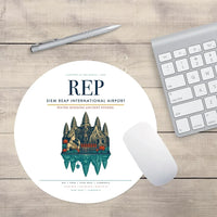 Thumbnail for Siem Reap International Airport (REP) design on white round mouse pad