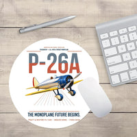 Thumbnail for Boeing P-26A Peashooter design on white round mouse pad