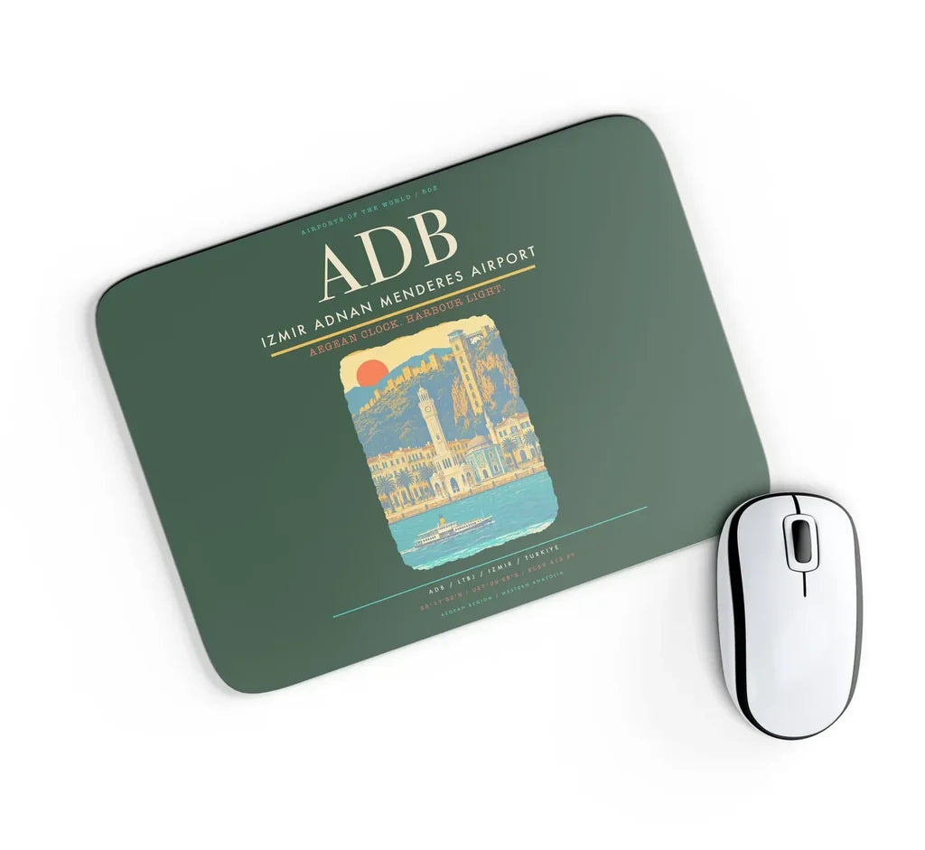 Izmir Adnan Menderes Airport ADB Mouse-Pad Rectangle - Dark Green