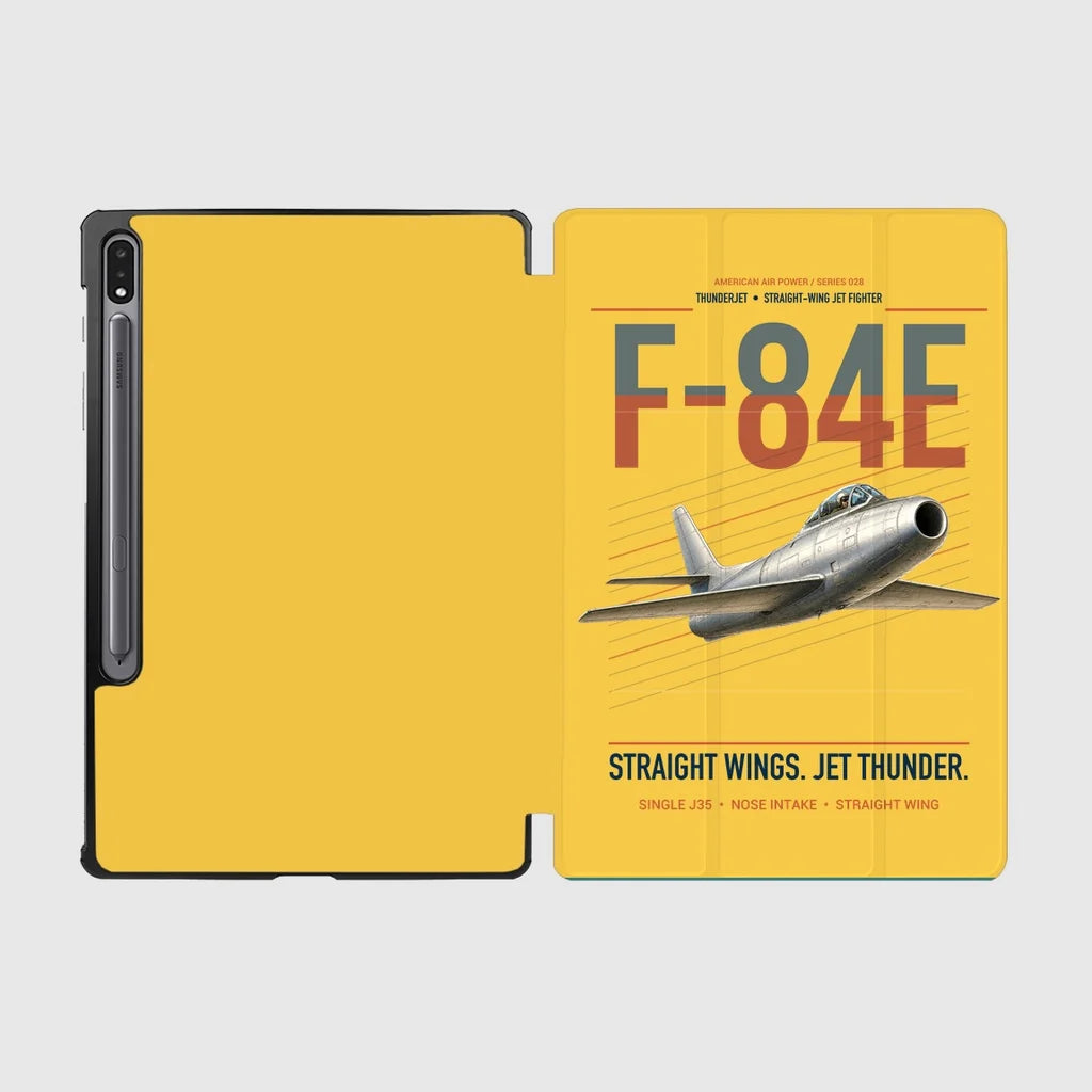F-84E Thunderjet design on yellow samsung tablet tablet case