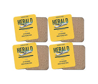 Thumbnail for Handley Page HPR.7 Dart Herald design on yellow 4 pieces set coaster