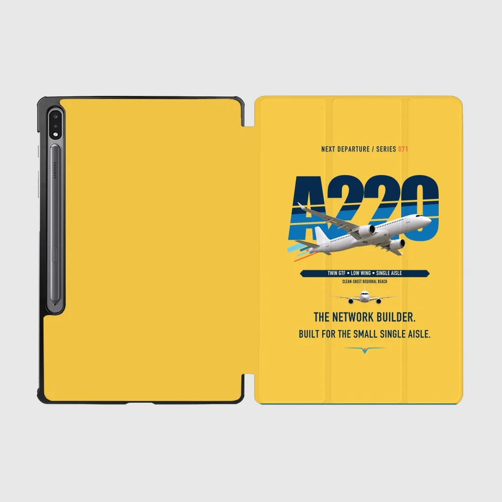Airbus A220-300 design on yellow samsung tablet tablet case