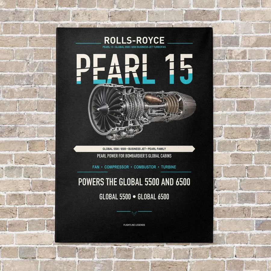 PEARL 15 vertical canvas print - no frame - black background