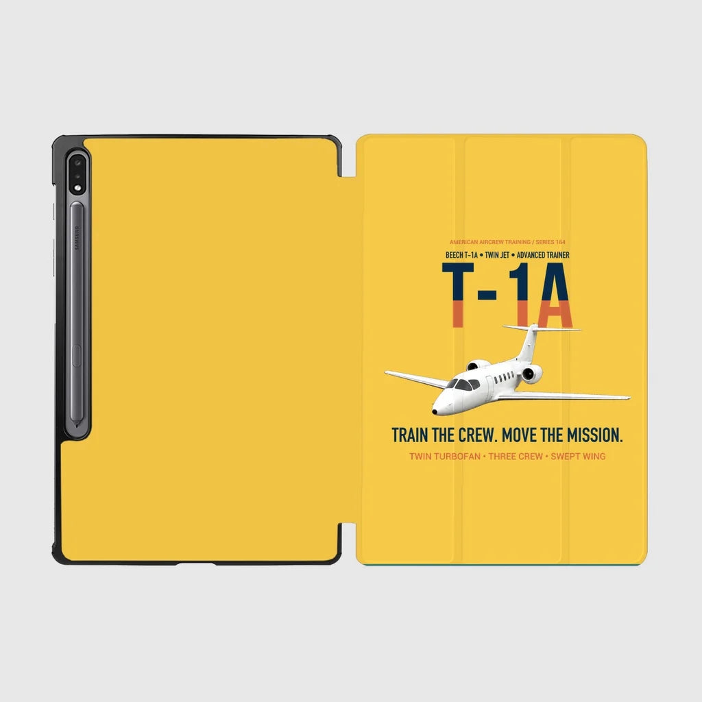T-1A Jayhawk Advanced Jet Trainer design on yellow samsung tablet tablet case