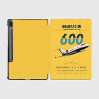 Thumbnail for Bombardier Challenger 600 design on yellow samsung tablet tablet case