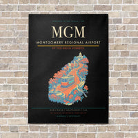 Thumbnail for Montgomery Regional Airport MGM vertical canvas print - no frame - black background