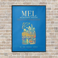 Thumbnail for Melbourne Airport MEL - Canvas Framed - Turquoise