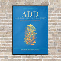 Thumbnail for Addis Ababa Bole International Airport ADD - Canvas Framed - Turquoise