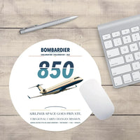 Thumbnail for Bombardier Challenger 850 design on white round mouse pad