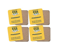 Thumbnail for Cessna Citation 550 - Citation II design on yellow 4 pieces set coaster