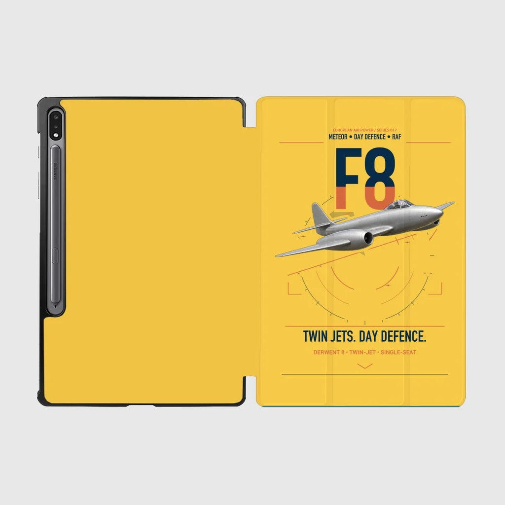 Gloster Meteor F8 design on yellow samsung tablet tablet case