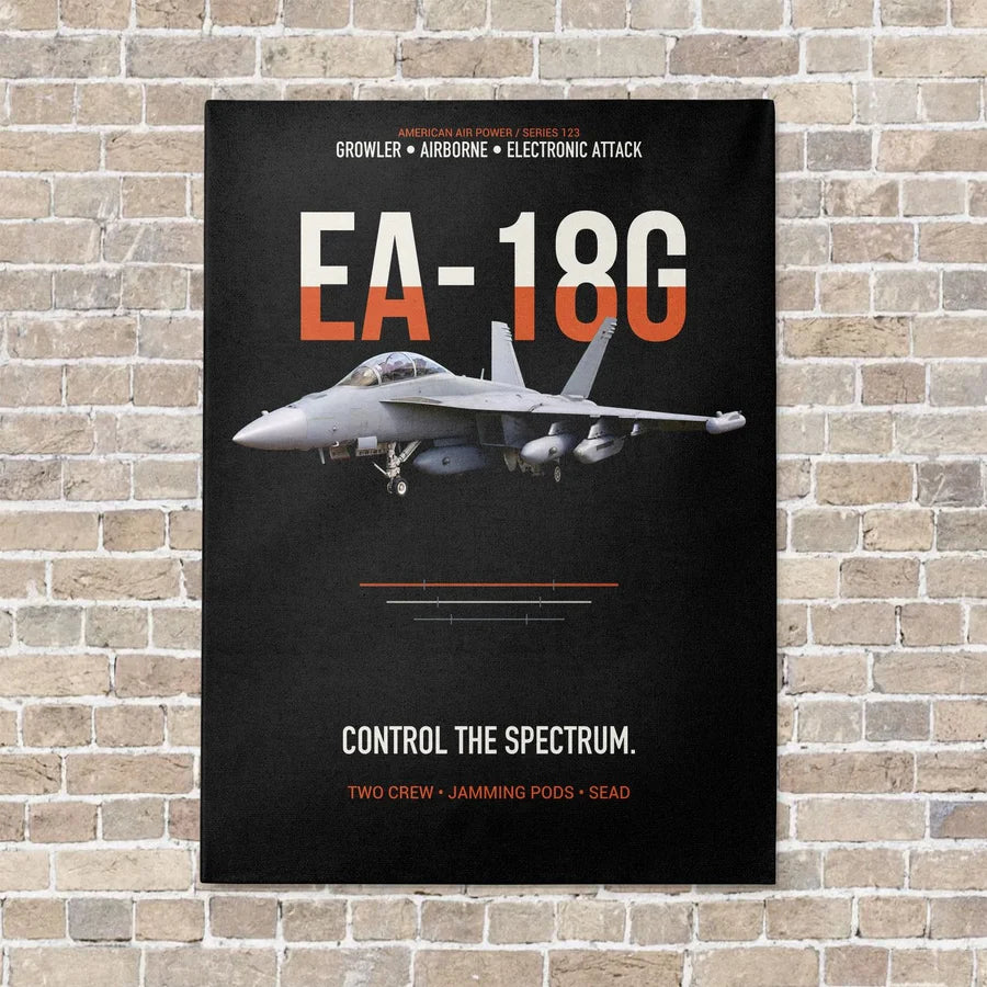 EA-18G Growler Control The Spectrum vertical canvas print - no frame - black background