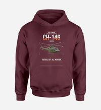 Thumbnail for Bell Canada CH-146 Griffon design on dark red double-side hoodie, single-side print