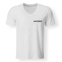Thumbnail for Antonov & Text Designed V-Neck T-Shirts - view 19