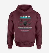 Thumbnail for BRINC LEMUR 2 design on dark red hoodie single side