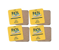 Thumbnail for Piper PA-24-250 Comanche 250 design on yellow 4 pieces set coaster