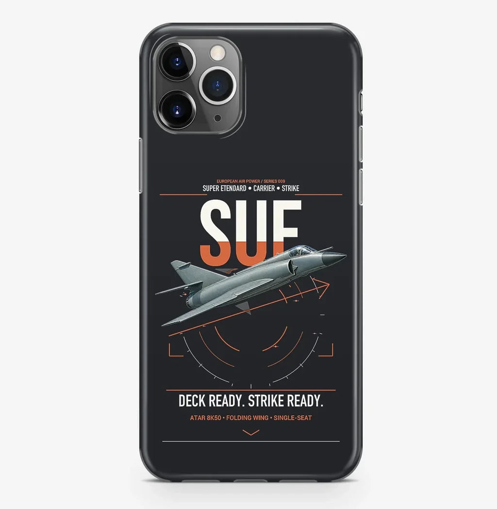Dassault Super Étendard design on black magsafe iphone case, for iPhone Pro Max