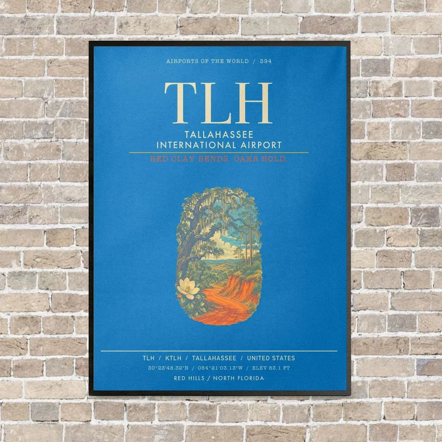 Tallahassee International Airport TLH - Canvas Framed - Turquoise