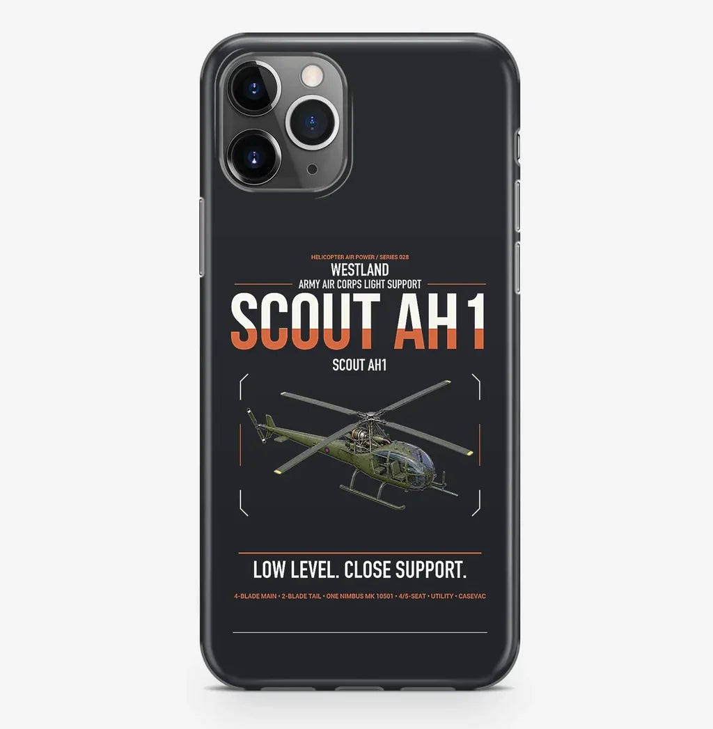 Westland Scout AH1 design on black magsafe iphone case, for iPhone Pro Max