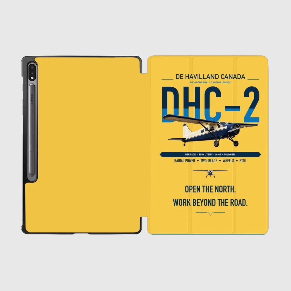 DHC-2 Beaver Mk I design on yellow samsung tablet tablet case