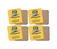 Thumbnail for Beechcraft Baron G58 design on yellow 4 pieces set coaster