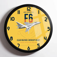 Thumbnail for Hawker Hunter F6 design on yellow framed wall clock