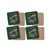 Thumbnail for The Storm Cellar Hangar - Designed Coasters design on dark green 4-pieces-set