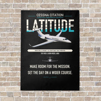 Thumbnail for Cessna Citation Latitude vertical canvas print - no frame - black background