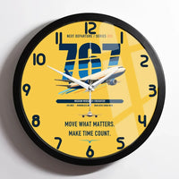 Thumbnail for Boeing 767-300F design on yellow framed wall clock