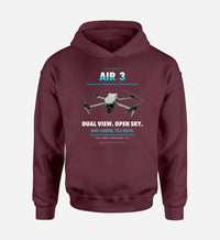Thumbnail for DJI Air 3 design on dark red hoodie single side