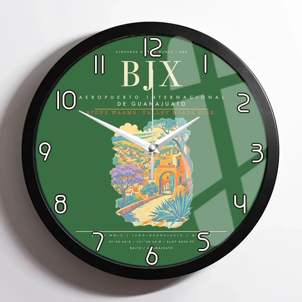 Aeropuerto Internacional de Guanajuato BJX Wall-Clock Framed - Green