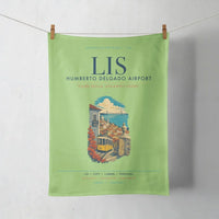 Thumbnail for Lisbon Humberto Delgado Airport (LIS) design on light green towel