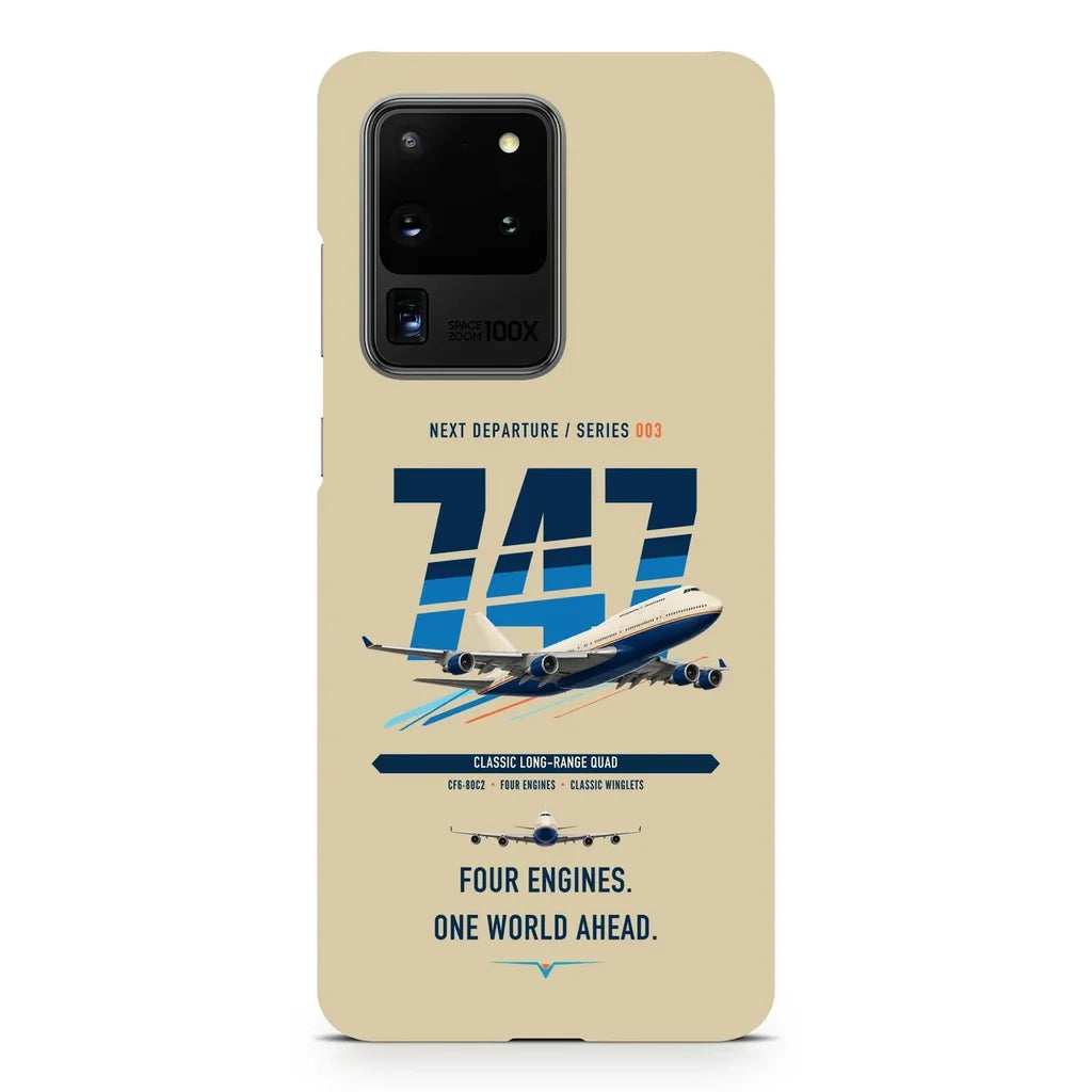 Boeing 747-400 design on samsung case - beige