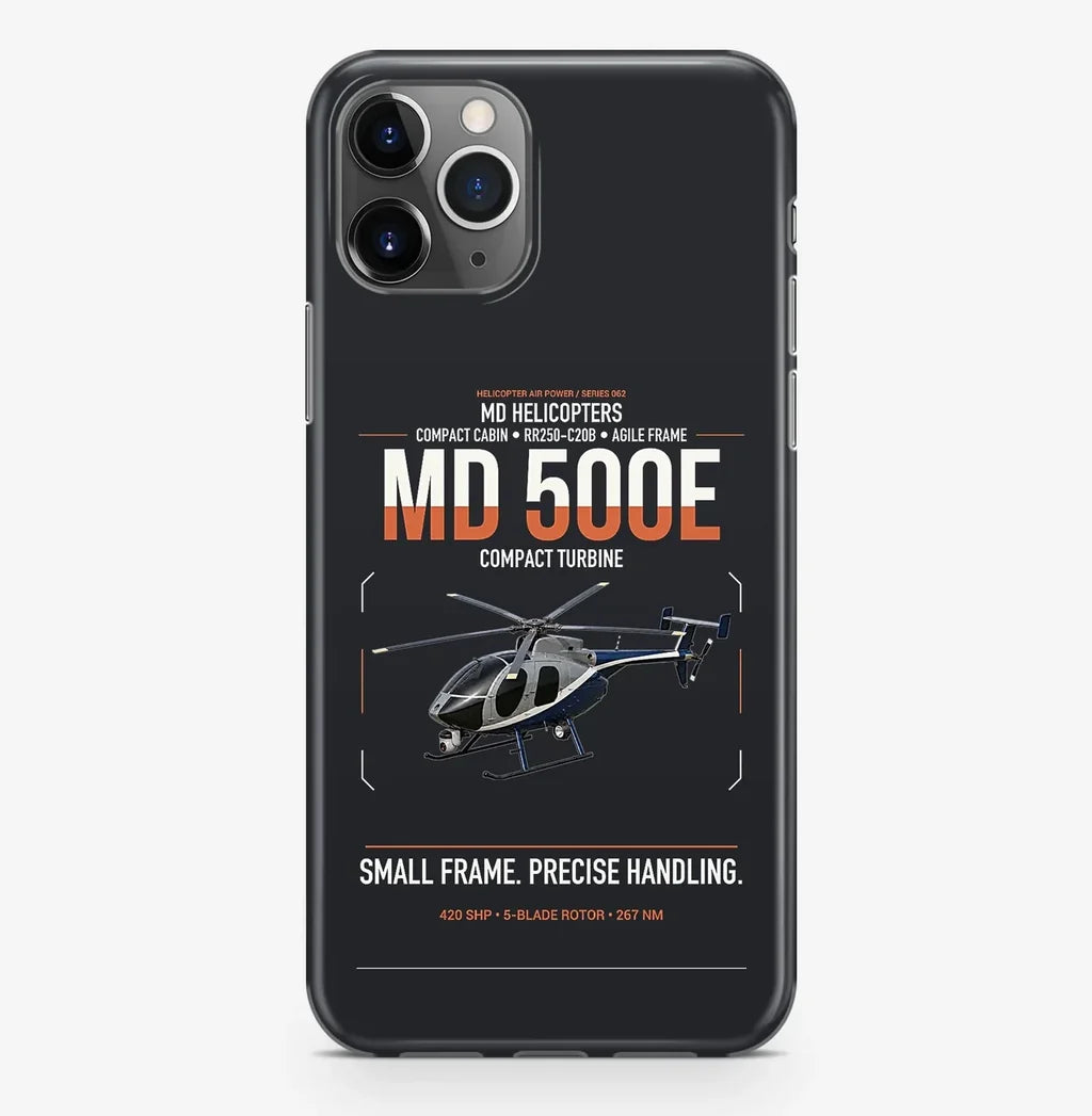 MD Helicopters MD 500E design on black magsafe iphone case, for iPhone Pro Max
