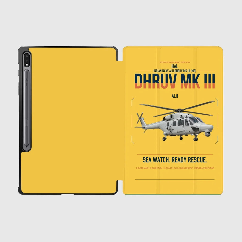 HAL ALH Dhruv Mk III design on yellow samsung tablet tablet case