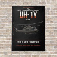 Thumbnail for Bell UH-1Y Venom vertical canvas print - no frame - black background